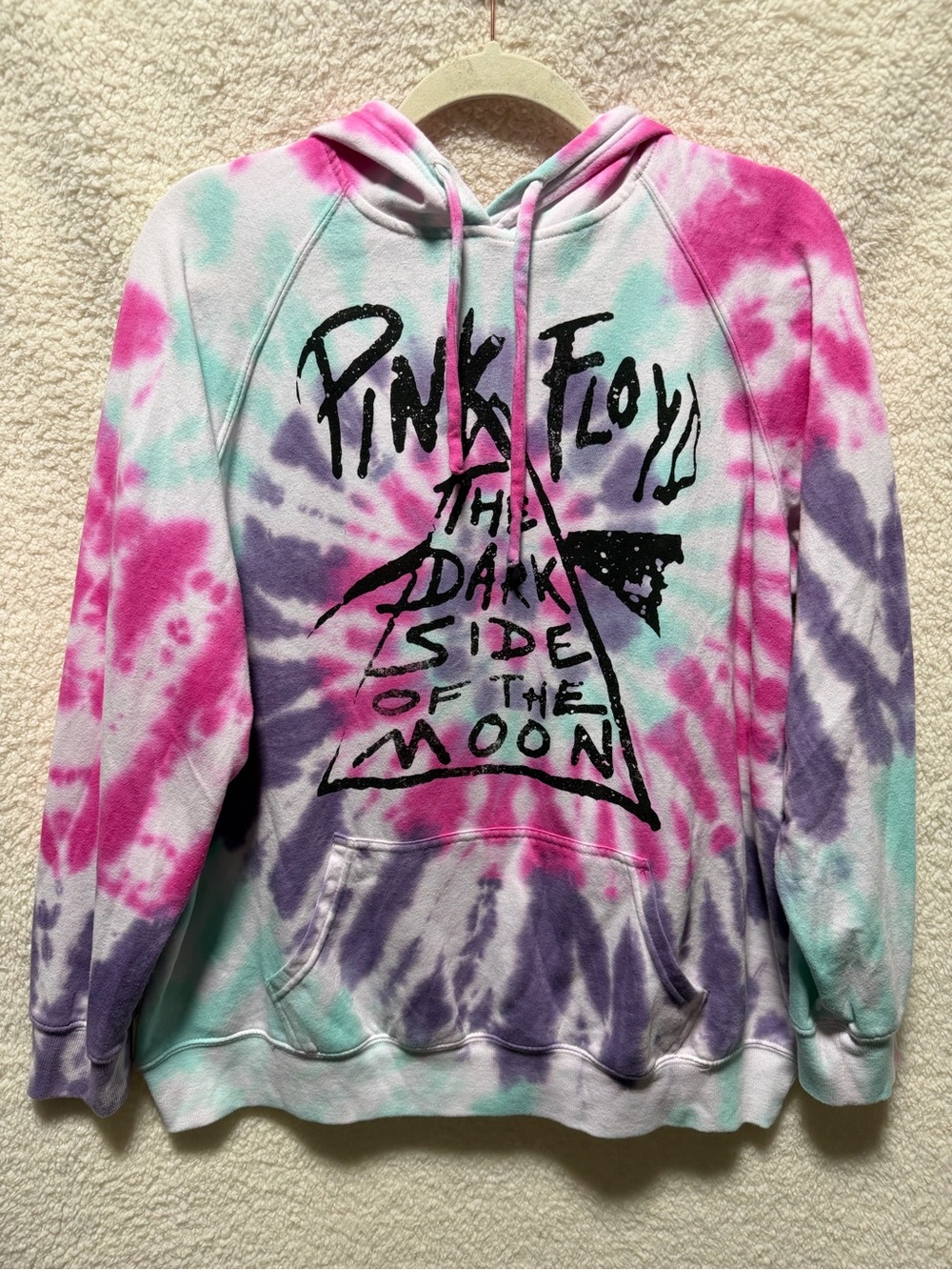 TORRID Pink Floyd Tie Dye Hoodie Size Large Graphic Dark Side Moon NEW